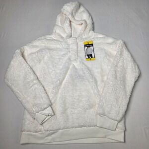 Lukka Lux Sherpa Hoodie Women‎ Small Cream Snap Neck Fleece Lined Pullover NWT